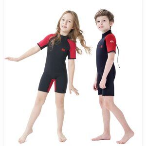 KIDS- UNISEX Dark Lightning 3/2 mm Kids Short-Sleeved Wetsuit Size 6